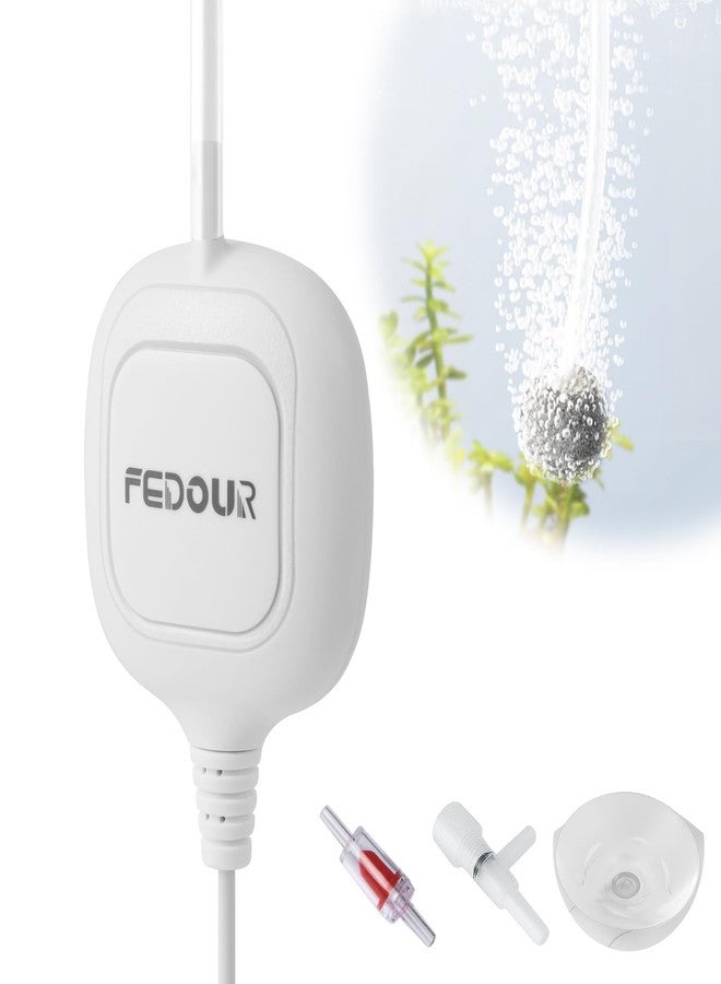 FEDOUR Mini Whisper Aquarium Air Pump, Nano Ultra Quiet Fish Tank Aerator, Fish Tank Bubbler Pump for Up to 10Gallon Betta Tank, Fish Bowl - Image 1